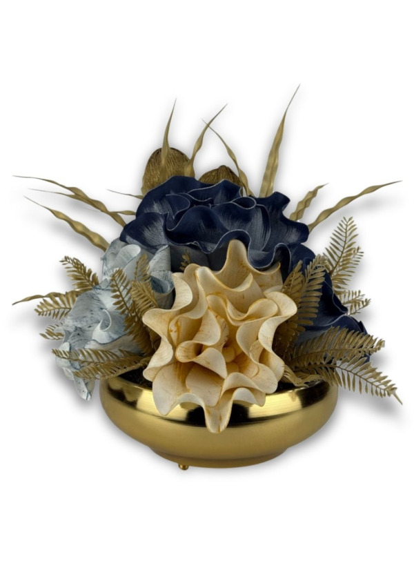 Cezve gold aranjmanlı metal saksılı